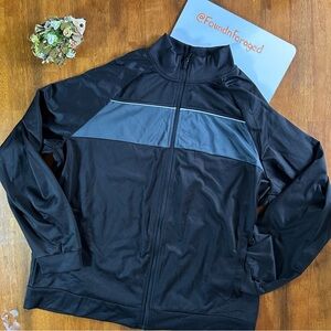 Men’s Black Full-Zip Track Jacket | Athletic Works | XL | Lightweight Athletic